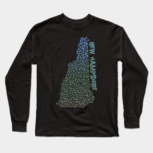 New Hampshire State Outline Maze & Labyrinth Long Sleeve T-Shirt